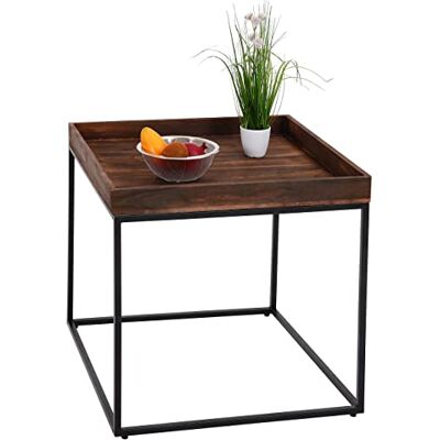 Mendler HWC-K71 Decoratieve bloemtafel van donker hout, 60 x 60 x 60 cm Mendler HWC-K71 Decoratieve bloemtafel van donker hout, 60 x 60 x 60 cm