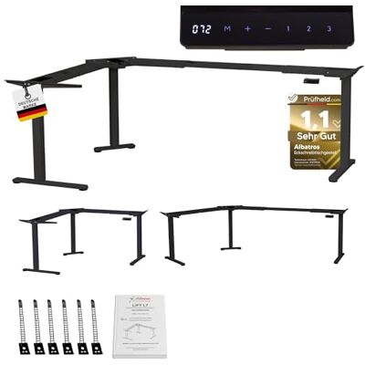 Albatros Lift L7 In hoogte verstelbaar elektrisch hoekbureau met 3 Gen 4.0 motoren, metalen frame, traploos verstelbaar van 90 ° tot 180 °, maximale belasting 120 kg, met display Albatros Lift L7 In hoogte verstelbaar elektrisch hoekbureau met 3 Gen 4.0 motoren, metalen frame, traploos verstelbaar van 90 ° tot 180 °, maximale belasting 120 kg, met display