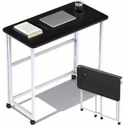 Huracan Klein opvouwbaar bureau met wielen, in hoogte verstelbaar, 80 x 40 x 74 cm, multifunctioneel bureau voor thuis, werk en vrije tijd, ergonomisch, ruimtebesparend, zwart Huracan Klein opvouwbaar bureau met wielen, in hoogte verstelbaar, 80 x 40 x 74 cm, multifunctioneel bureau voor thuis, werk en vrije tijd, ergonomisch, ruimtebesparend, zwart