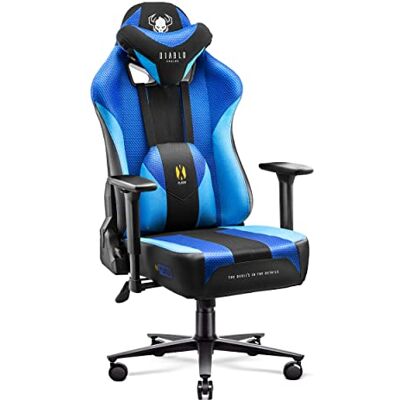 Diablo X-Player 2.0 Gamestoel Gaming Stoel Bureaustoel Stof 3D Armleuningen Ergonomisch Ontwerp Lumbaal/Nekkussen Imitatieleer (Frost Black, King (XL)) Diablo X-Player 2.0 Gamestoel Gaming Stoel Bureaustoel Stof 3D Armleuningen Ergonomisch Ontwerp Lumbaal/Nekkussen Imitatieleer (Frost Black, King (XL))