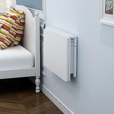 MM MELISEN Wandklaptafel voor wasruimte, opvouwbaar bureau voor kleine ruimtes, zwevend bureau voor kinderen, voor eetkamer, slaapkamer, studeerkamer, keuken, diner, bar MM MELISEN Wandklaptafel voor wasruimte, opvouwbaar bureau voor kleine ruimtes, zwevend bureau voor kinderen, voor eetkamer, slaapkamer, studeerkamer, keuken, diner, bar