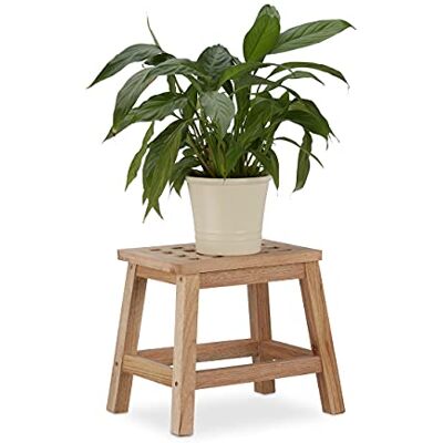 Relaxdays Houten opstapkruk van natuurlijk hout, lage kruk voor potten, 25,5 x 29,5 x 22 cm, naturel Relaxdays Houten opstapkruk van natuurlijk hout, lage kruk voor potten, 25,5 x 29,5 x 22 cm, naturel