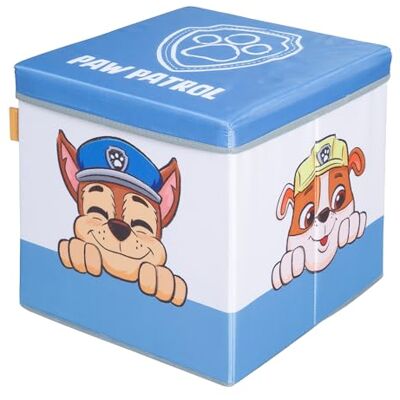 roba Paw Patrol Opbergdoos en opvouwbare zitting, hondenmotieven uit de populaire serie, te gebruiken als kruk voor kinderen, blauw/wit roba Paw Patrol Opbergdoos en opvouwbare zitting, hondenmotieven uit de populaire serie, te gebruiken als kruk voor kinderen, blauw/wit