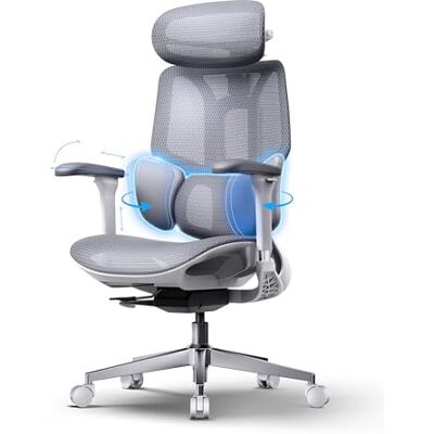 Hbada E3 Air Edition 2026 Ergonomische bureaustoel, lendensteun 3 zones, comfortabele stoel, automatische aanpassing van gewicht, hoofdsteun en armleuningen 4D, helling 140°, netstof, wit Hbada E3 Air Edition 2026 Ergonomische bureaustoel, lendensteun 3 zones, comfortabele stoel, automatische aanpassing van gewicht, hoofdsteun en armleuningen 4D, helling 140°, netstof, wit