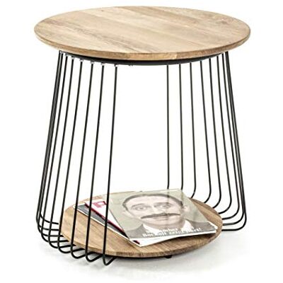 HAKU bijzettafel eiken, zwart, massief hout, metaal Dim.: H 52 cm x Ø 50 cm, Stijl: Modern HAKU bijzettafel eiken, zwart, massief hout, metaal Dim.: H 52 cm x Ø 50 cm, Stijl: Modern