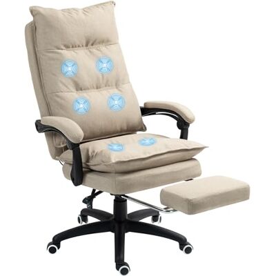 Vinsetto Massagestoel, in hoogte verstelbaar, 360° draaibaar, beige Vinsetto Massagestoel, in hoogte verstelbaar, 360° draaibaar, beige
