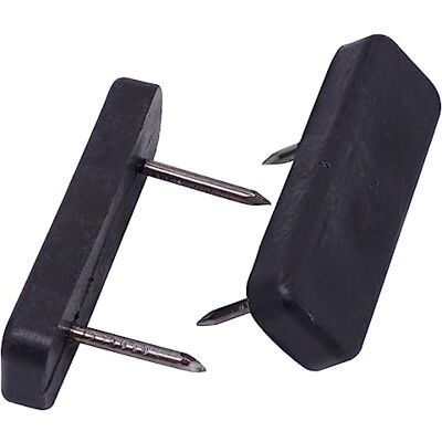 SKIR'CO 16 stuks rechthoekige zwarte kunststof poten 45 x 15 mm met stalen spijkers SKIR'CO 16 stuks rechthoekige zwarte kunststof poten 45 x 15 mm met stalen spijkers