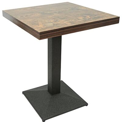 RELOVE Vierkante bistrotafel met opklapbaar blad, in hoogte verstelbare bartafel voor binnen, buiten, MDF, roestvrij staal, 2-in-1 aluminium (60 x 60 x 75 cm (retro klok)) RELOVE Vierkante bistrotafel met opklapbaar blad, in hoogte verstelbare bartafel voor binnen, buiten, MDF, roestvrij staal, 2-in-1 aluminium (60 x 60 x 75 cm (retro klok))