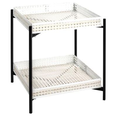 HAKU Bijzettafel meubel 42 x 42 x 50 cm, staal zwart/beige HAKU Bijzettafel meubel 42 x 42 x 50 cm, staal zwart/beige