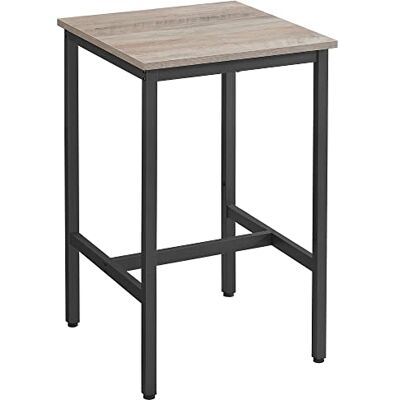 VASAGLE Hoge tafel, vierkante bartafel, stalen frame, 60 x 60 x 92 cm, eenvoudige montage, voor keuken, woonkamer, industriële stijl, grijs en zwart LBT025B02 Table de Bar, Montage Facile, pour Cuisine, Salon, Style Moderne, Grège Chiné et Noir Mat, Col VASAGLE Hoge tafel, vierkante bartafel, stalen frame, 60 x 60 x 92 cm, eenvoudige montage, voor keuken, woonkamer, industriële stijl, grijs en zwart LBT025B02 Table de Bar, Montage Facile, pour Cuisine, Salon, Style Moderne, Grège Chiné et Noir Mat, Col