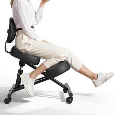 VEVOR Ergonomische kniestoel met rugleuning en wielen, X-vormige beweegbare houdingsstoel met verstelbare hoogte en dikke schuimkussens, verlichting van nek- of rugpijn voor de VEVOR Ergonomische kniestoel met rugleuning en wielen, X-vormige beweegbare houdingsstoel met verstelbare hoogte en dikke schuimkussens, verlichting van nek- of rugpijn voor de