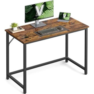 VASAGLE LWD41X Schrijfbureau, computertafel, kleine tafel, 100 x 50 x 75 cm, studie, thuis, eenvoudige montage, staal, industrieel design, rustiek bruin en zwart VASAGLE LWD41X Schrijfbureau, computertafel, kleine tafel, 100 x 50 x 75 cm, studie, thuis, eenvoudige montage, staal, industrieel design, rustiek bruin en zwart