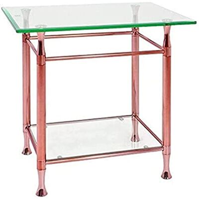 HAKU Möbel 39120 Bijzettafel, metaal/gehard glas, koper, 58 x 43 x 52 cm HAKU Möbel 39120 Bijzettafel, metaal/gehard glas, koper, 58 x 43 x 52 cm