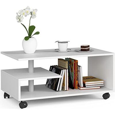 AKORD Salontafel met wielen Bibliotheek Salontafels voor Woonkamer Slaapkamer L 90 x H 40 x D 51 cm Woonkamermeubel Modern Functioneel Design Laminaat Paneel 16mm AKORD Salontafel met wielen Bibliotheek Salontafels voor Woonkamer Slaapkamer L 90 x H 40 x D 51 cm Woonkamermeubel Modern Functioneel Design Laminaat Paneel 16mm