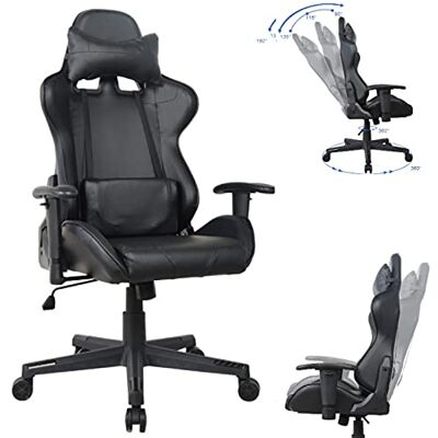 VDD Thomas Bureaustoel, gamingstoel, gamingstoel, racing, ergonomisch, zwart design VDD Thomas Bureaustoel, gamingstoel, gamingstoel, racing, ergonomisch, zwart design