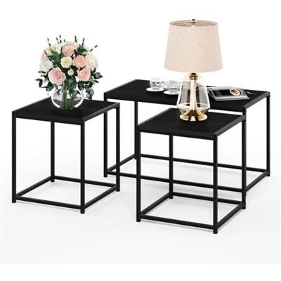 Furinno Camnus Moderne tafelset met salontafel en 2 bijzettafels, 40 x 76,2 x 44,45 cm, zwart Furinno Camnus Moderne tafelset met salontafel en 2 bijzettafels, 40 x 76,2 x 44,45 cm, zwart