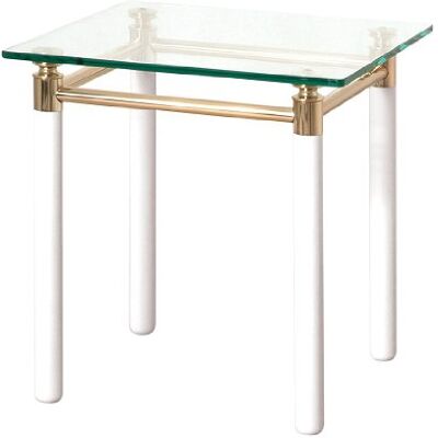 HAKU Möbel 42331 bijzettafel, 42 x 42 x 44 cm, wit/goud HAKU Möbel 42331 bijzettafel, 42 x 42 x 44 cm, wit/goud