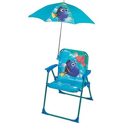 Fun House Dory Klapstoel met parasol voor kinderen, staal, blauw, 38 x 8 x 50 cm Fun House Dory Klapstoel met parasol voor kinderen, staal, blauw, 38 x 8 x 50 cm