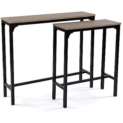 Versa Doncaster smalle halkast voor hal of hal, consoletafel, afmetingen (H x B x L) 80 x 25 x 95 cm, hout en metaal, kleur zwart Versa Doncaster smalle halkast voor hal of hal, consoletafel, afmetingen (H x B x L) 80 x 25 x 95 cm, hout en metaal, kleur zwart