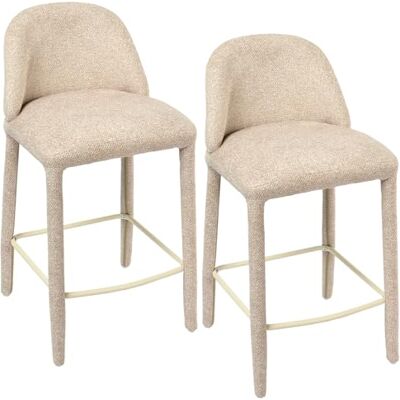 Duhome Set van 2 barkrukken volledig bekleed met krulstof Barkruk met rugleuning en metalen pedaal, moderne stijl, maximaal draagvermogen van 129 kg, voor keuken Duhome Set van 2 barkrukken volledig bekleed met krulstof Barkruk met rugleuning en metalen pedaal, moderne stijl, maximaal draagvermogen van 129 kg, voor keuken