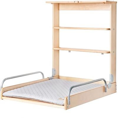 roba Wandluiertafel, inklapbaar, van natuurlijk hout, met wisselmat, waterafstotend, " Style Grey", 2 praktische planken, ruimtebesparend, belastbaar tot 15 kg roba Wandluiertafel, inklapbaar, van natuurlijk hout, met wisselmat, waterafstotend, " Style Grey", 2 praktische planken, ruimtebesparend, belastbaar tot 15 kg