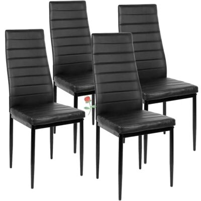 LANTUS Set van 4 eetkamerstoelen, SGS-getest, eetkamerstoelen, dikke bekleding, eetkamerstoelen, moderne eetkamerstoelen, 4 stuks (zwart) LANTUS Set van 4 eetkamerstoelen, SGS-getest, eetkamerstoelen, dikke bekleding, eetkamerstoelen, moderne eetkamerstoelen, 4 stuks (zwart)
