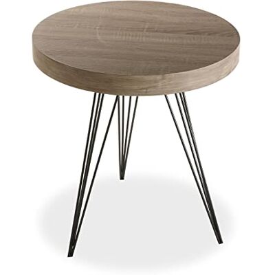 Versa Fontana Bijzettafel voor woonkamer, slaapkamer of keuken. Moderne bijzettafel, afmetingen (H x B x L) 55 x 50 x 50 cm, hout en metaal, kleur: bruin en zwart Versa Fontana Bijzettafel voor woonkamer, slaapkamer of keuken. Moderne bijzettafel, afmetingen (H x B x L) 55 x 50 x 50 cm, hout en metaal, kleur: bruin en zwart