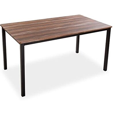 Versa Amaia Eettafel voor keuken, terras, tuin of eetkamer, afmetingen (H x B x L) 76 x 80 x 140 cm, hout en metaal, kleur: zwart Versa Amaia Eettafel voor keuken, terras, tuin of eetkamer, afmetingen (H x B x L) 76 x 80 x 140 cm, hout en metaal, kleur: zwart