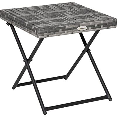 Outsunny Salontafel voor de tuin, opvouwbaar, 40 x 40 x 40 x 40 cm, grijs Outsunny Salontafel voor de tuin, opvouwbaar, 40 x 40 x 40 x 40 cm, grijs
