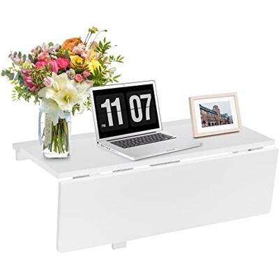COSTWAY Wandtafel, inklapbaar, grenenhout, dubbele dienbladen, keukentafel, opvouwbaar, 80 x 60 x 43 cm (wit) COSTWAY Wandtafel, inklapbaar, grenenhout, dubbele dienbladen, keukentafel, opvouwbaar, 80 x 60 x 43 cm (wit)