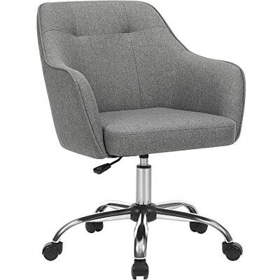 SONGMICS OBG019G01 Bureaustoel, comfortabele draaistoel, ergonomische zitting, in hoogte verstelbaar, draagvermogen 120 kg, stalen frame, stof imitatielinnen, voor kantoor, grijs OBG019G01 SONGMICS OBG019G01 Bureaustoel, comfortabele draaistoel, ergonomische zitting, in hoogte verstelbaar, draagvermogen 120 kg, stalen frame, stof imitatielinnen, voor kantoor, grijs OBG019G01
