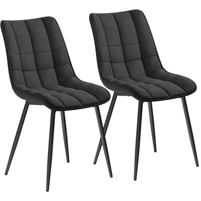 WOLTU BH247an-2 Set van 2 eetkamerstoelen met zitting van kunststof en stabiele metalen poten, antraciet WOLTU BH247an-2 Set van 2 eetkamerstoelen met zitting van kunststof en stabiele metalen poten, antraciet