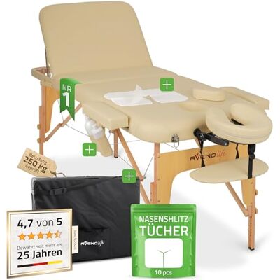 HABYS Massagetafel met 2 zones, massagetafel, inklapbaar, massagetafel, inclusief draagtas, belastbaar tot 250 kg, MDR-certificering HABYS Massagetafel met 2 zones, massagetafel, inklapbaar, massagetafel, inclusief draagtas, belastbaar tot 250 kg, MDR-certificering
