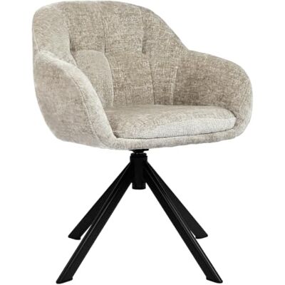 Duhome Eetkamerstoel met armleuningen, 360 graden draaibaar, chenille-stof, make-uptafel, kaptafel, kaki Duhome Eetkamerstoel met armleuningen, 360 graden draaibaar, chenille-stof, make-uptafel, kaptafel, kaki