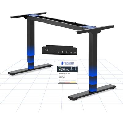 FLEXISPOT EC5 Lite Elektrisch zit-stabureau met 2 motoren, frame met 3 kolommen, belasting 100 kg, in hoogte verstelbaar stalen bureau met intelligent paneel met geheugenfuncties FLEXISPOT EC5 Lite Elektrisch zit-stabureau met 2 motoren, frame met 3 kolommen, belasting 100 kg, in hoogte verstelbaar stalen bureau met intelligent paneel met geheugenfuncties