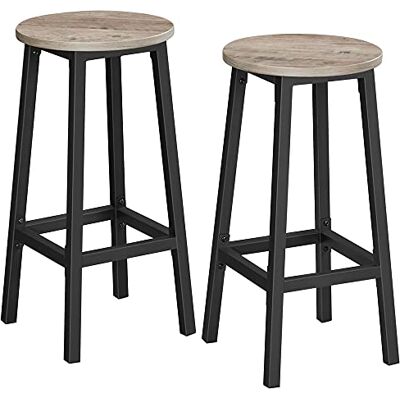 VASAGLE Barkruk Set van 2 barkrukken met massief stalen frame Hoogte 65 cm Rond, eenvoudig te monteren Industriële stijl Grijs Zwart Chaises Hautes, 32 x 32 x 64 cm, Style Moderne, Cuisine et Salle à Manger, Beige et Noir, Collection BARNET LBC032B02 VASAGLE Barkruk Set van 2 barkrukken met massief stalen frame Hoogte 65 cm Rond, eenvoudig te monteren Industriële stijl Grijs Zwart Chaises Hautes, 32 x 32 x 64 cm, Style Moderne, Cuisine et Salle à Manger, Beige et Noir, Collection BARNET LBC032B02