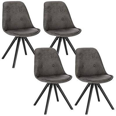 WOLTU Set van 4 eetkamerstoelen, keukenstoelen van wetenschappelijke stof, relaxstoelen, nieuw design, antraciet, BH268an-4 WOLTU Set van 4 eetkamerstoelen, keukenstoelen van wetenschappelijke stof, relaxstoelen, nieuw design, antraciet, BH268an-4