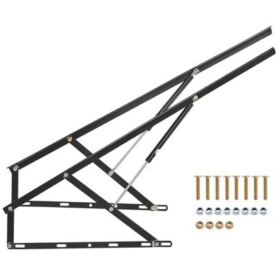 VEVOR Bedhefmechanisme, bedgrootte compatibel met 150 x 180 cm, robuuste bedhouder met pneumatische hendel, 70 kg belasting, scharnieren voor kofferbak, opvouwbaar wandbed voor logeerkamer VEVOR Bedhefmechanisme, bedgrootte compatibel met 150 x 180 cm, robuuste bedhouder met pneumatische hendel, 70 kg belasting, scharnieren voor kofferbak, opvouwbaar wandbed voor logeerkamer