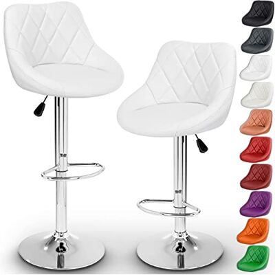 TRESKO Set van 2 barkrukken barstoel 10 kleuren beschikbaar, 360° vrij draaibaar, zithoogte verstelbaar 60-80cm TRESKO Set van 2 barkrukken barstoel 10 kleuren beschikbaar, 360° vrij draaibaar, zithoogte verstelbaar 60-80cm