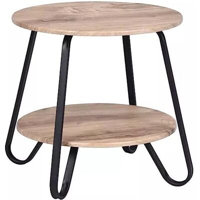 BAKAJI Salontafel met 2 planken, zwarte metalen frame, industrieel design, ruimtebesparend, ideaal voor keuken, woonkamer, kantoor, ronde opslag, 46 x 45 cm (tortelduif) BAKAJI Salontafel met 2 planken, zwarte metalen frame, industrieel design, ruimtebesparend, ideaal voor keuken, woonkamer, kantoor, ronde opslag, 46 x 45 cm (tortelduif)