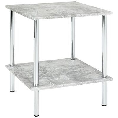 HAKU Moebel 15666 Bijzettafel, staal, verchroomd, beton, 39 x 39 x 45 cm HAKU Moebel 15666 Bijzettafel, staal, verchroomd, beton, 39 x 39 x 45 cm
