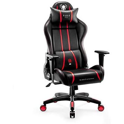 Diablo X-One 2.0 Gaming Stoel Gamestoel Bureaustoel Verstelbare Armleuningen Ergonomisch Ontwerp Nek- / Lendenkussen (XL, Rood) Diablo X-One 2.0 Gaming Stoel Gamestoel Bureaustoel Verstelbare Armleuningen Ergonomisch Ontwerp Nek- / Lendenkussen (XL, Rood)