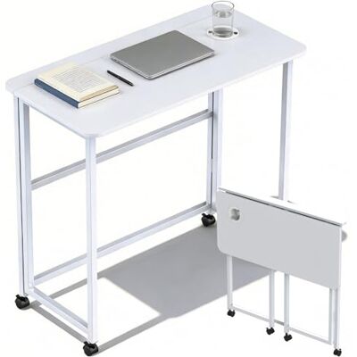 Huracan Klein opvouwbaar bureau met wielen, in hoogte verstelbaar, 80 x 40 x 74 cm, multifunctioneel bureau voor thuis, werk en vrije tijd, ergonomisch, ruimtebesparend, wit Huracan Klein opvouwbaar bureau met wielen, in hoogte verstelbaar, 80 x 40 x 74 cm, multifunctioneel bureau voor thuis, werk en vrije tijd, ergonomisch, ruimtebesparend, wit