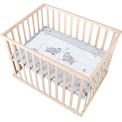 roba Rechthoekige babybox van hout, 75 x 100 cm, jumbotwins + boxmat en wielen met remmen, in hoogte verstelbare basis, wit roba Rechthoekige babybox van hout, 75 x 100 cm, jumbotwins + boxmat en wielen met remmen, in hoogte verstelbare basis, wit