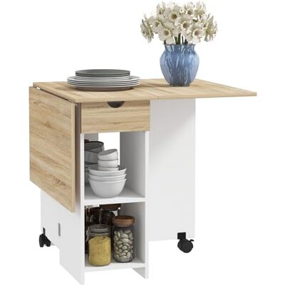 HOMCOM Eettafel, inklapbaar, voor 2 tot 4 personen, eiken HOMCOM Eettafel, inklapbaar, voor 2 tot 4 personen, eiken