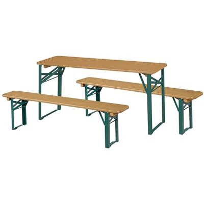 roba Tafel en 2 tuinbanken voor kinderen vanaf 2 jaar, 4-zits, rechthoekige banken en tafel, opvouwbaar, campingset van massief gelakt teakhout roba Tafel en 2 tuinbanken voor kinderen vanaf 2 jaar, 4-zits, rechthoekige banken en tafel, opvouwbaar, campingset van massief gelakt teakhout