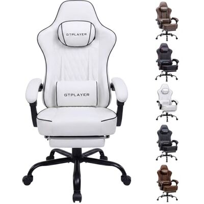GTPLAYER Ergonomische gamingstoel, bureaustoel, draaibare en in hoogte verstelbare zitting met gesynchroniseerde armleuningen, lendenkussen, hoofdkussen en extra dikke zitting GTPLAYER Ergonomische gamingstoel, bureaustoel, draaibare en in hoogte verstelbare zitting met gesynchroniseerde armleuningen, lendenkussen, hoofdkussen en extra dikke zitting