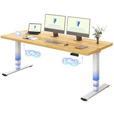 FLEXISPOT Staande bureau, 180 x 80, elektrisch, met dubbele motor, blad uit één stuk 25 mm, poten met 3 niveaus, 100 kg belasting, 4 geheugen, obstakeldetectie, esdoorn FLEXISPOT Staande bureau, 180 x 80, elektrisch, met dubbele motor, blad uit één stuk 25 mm, poten met 3 niveaus, 100 kg belasting, 4 geheugen, obstakeldetectie, esdoorn