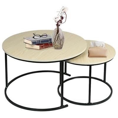 LANTUS Salontafel voor woonkamer, geschikt voor ramen en erker, 2-delige koffietafel, moderne ronde salontafel, ronde uitschuiftafel, B (60 x 60 x 45 e 40 x 40 x 38) Acero Bianco LANTUS Salontafel voor woonkamer, geschikt voor ramen en erker, 2-delige koffietafel, moderne ronde salontafel, ronde uitschuiftafel, B (60 x 60 x 45 e 40 x 40 x 38) Acero Bianco