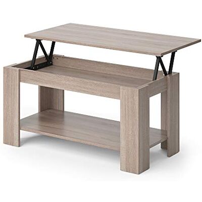 Vicco Salontafel "Lorenz", Sonoma, 100 x 50 cm Met heffunctie, met hefmechanisme en in hoogte verstelbaar tafelblad Vicco Salontafel "Lorenz", Sonoma, 100 x 50 cm Met heffunctie, met hefmechanisme en in hoogte verstelbaar tafelblad